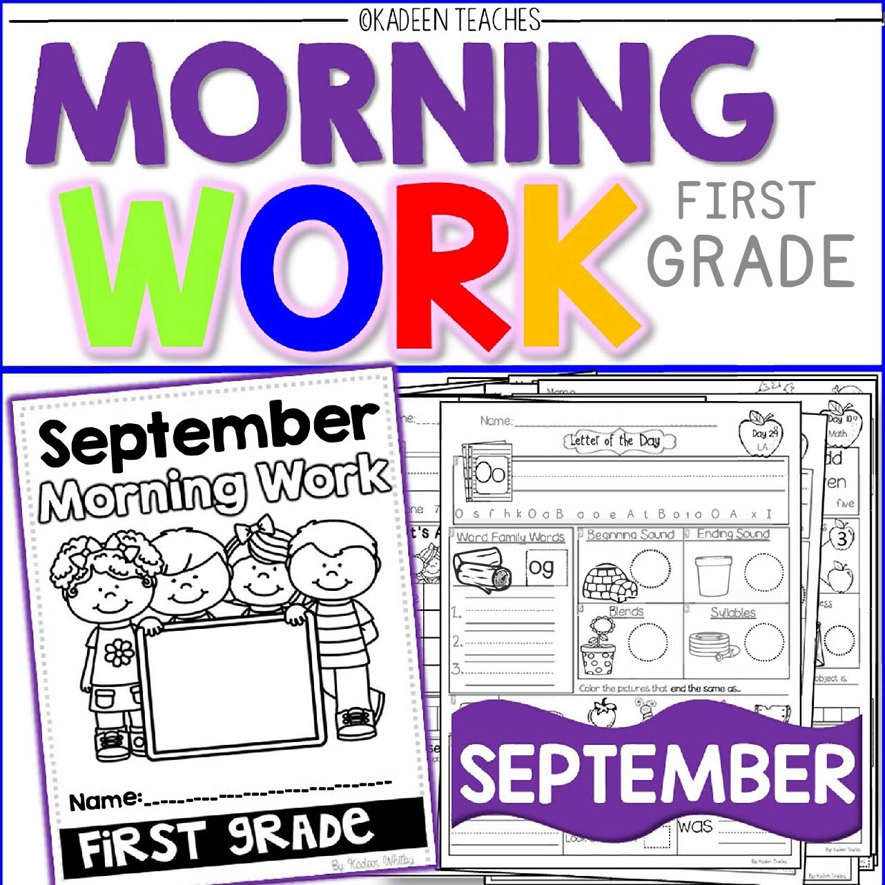 FIRST GRADE MORNING WORK- SEPTEMBER