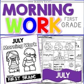 First Grade Morning Work-July