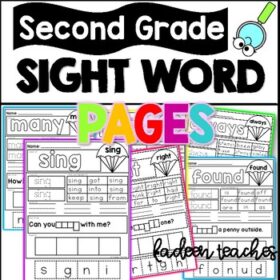 SIGHT WORD PRACTICE PAGES-SECOND GRADE