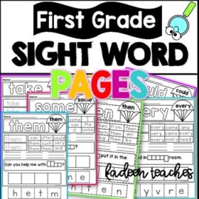SIGHT WORD PRACTICE PAGES-FIRST GRADE