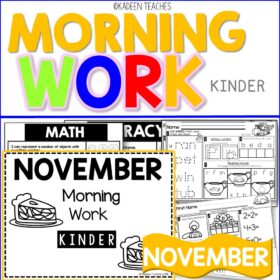 KINDERGARTEN MORNING WORK-NOVEMBER