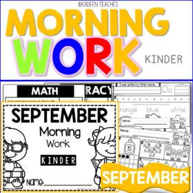 KINDERGARTEN MORNING WORK-SEPTEMBER