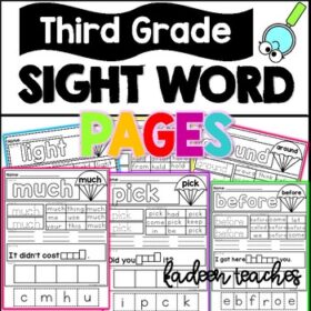 SIGHT WORD PRACTICE PAGES-THIRD GRADE